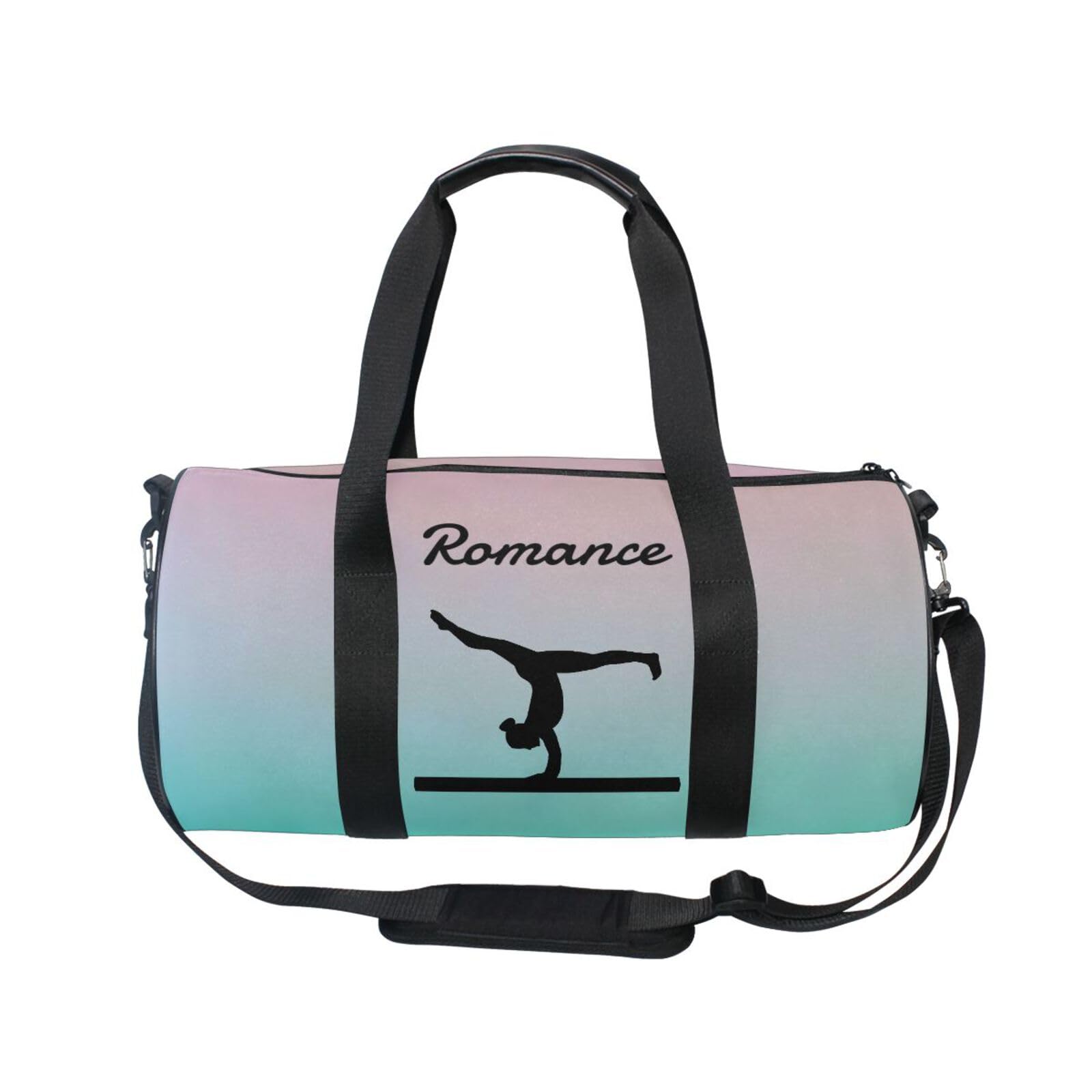 Personalized Dance Bag Gym Bag for Girl, Color Splashes Pink Green Custom Sport Duffel Bag Weekender Bags Travel Duffel Bag Gymnastics
