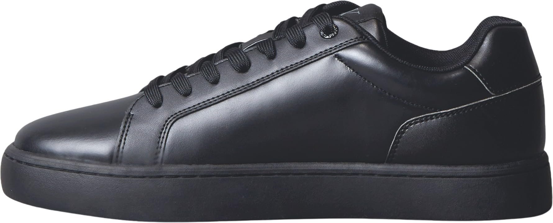 Calvin Klein Women’s Classic Mono Leather Cupsole Trainers, Black (Triple Black), 8