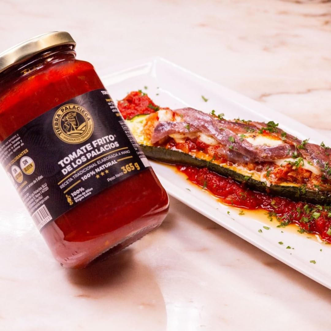 Genérico Pack Seis Botes de Tomate Frito de Los Palacios: Sabor Auténtico con Aceite de Oliva Virgen Extra Tierra Palaciega