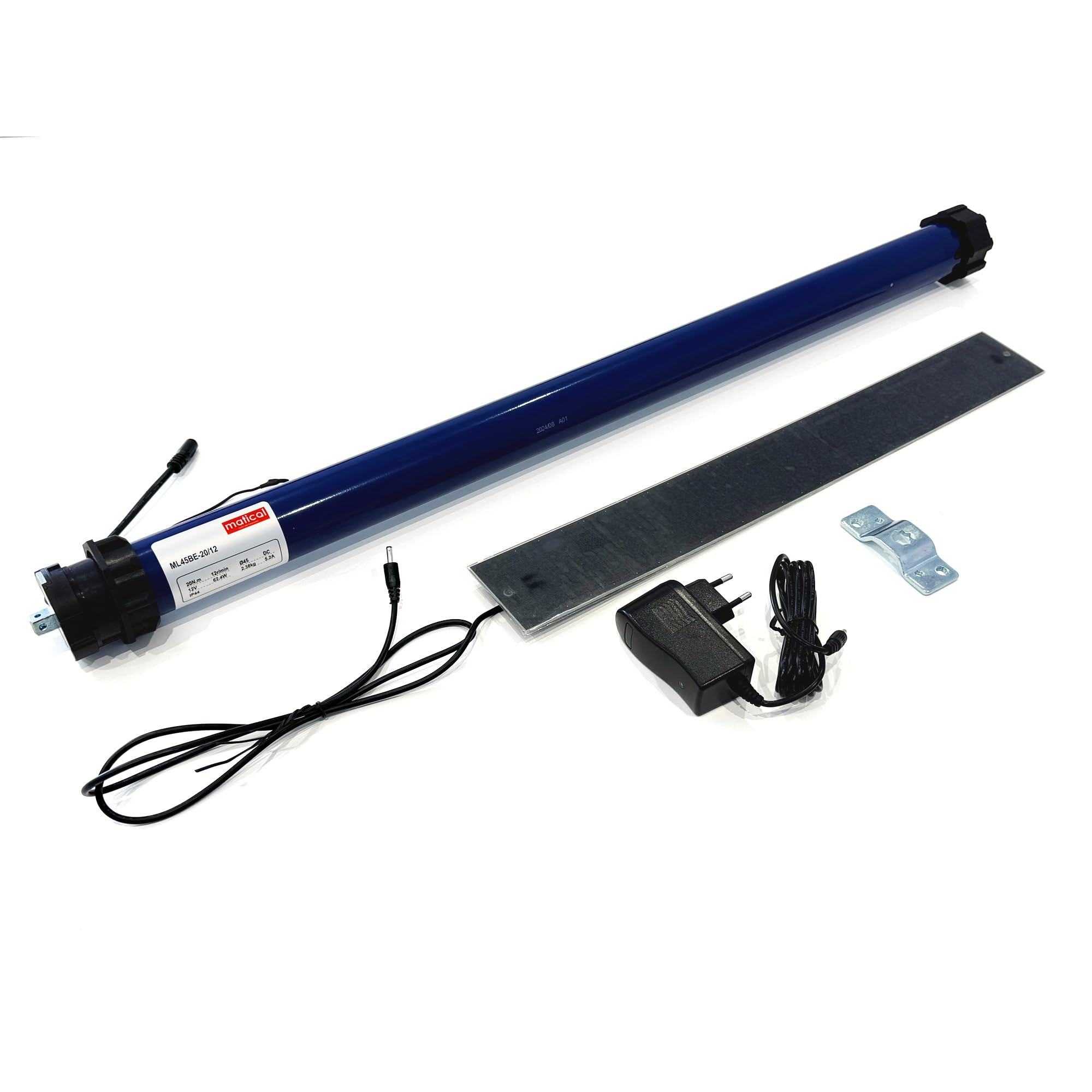 Motore Matical per Tapparelle Elettriche con Batteria e Pannello Solare - Portata 40 kg 20 Nm per Rulli da 45 mm -