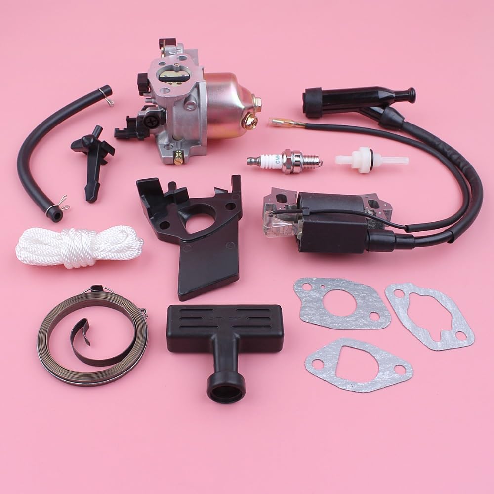 Attrezzi ricambi Carboidrati di carboidrati accensione carburatore for honda GX160 GX200 5, CV 6, GX 160 200 Impugnatura della corda a molla avviamento rinculo isolante