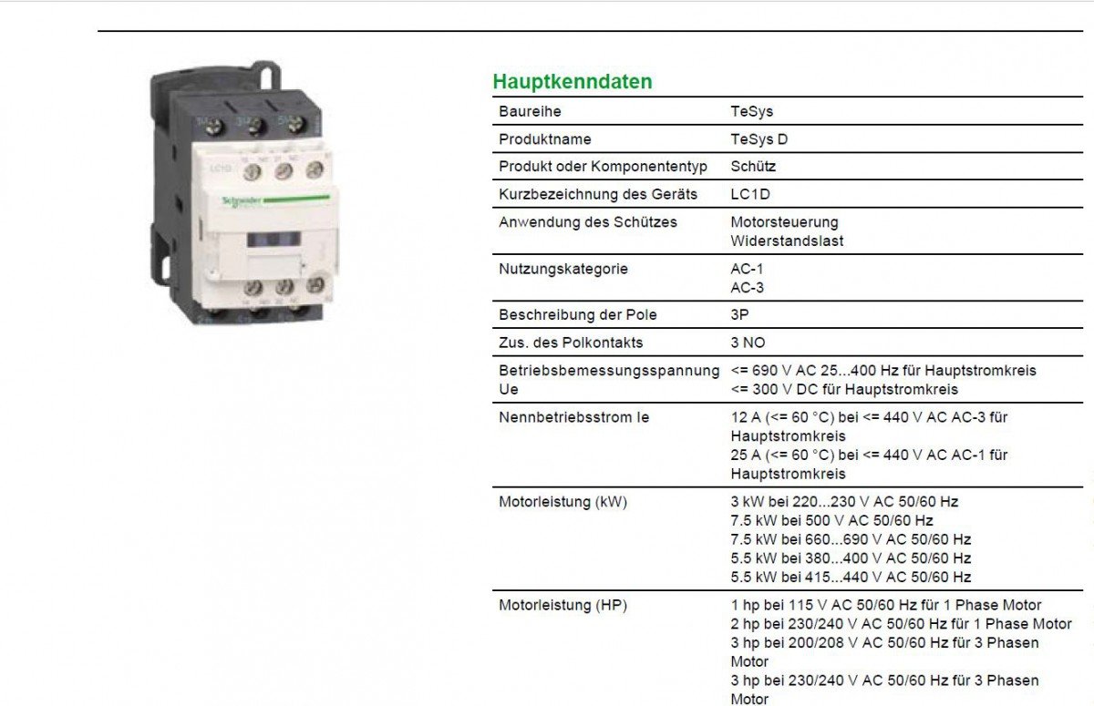 Schneider Electric LC1D12BL