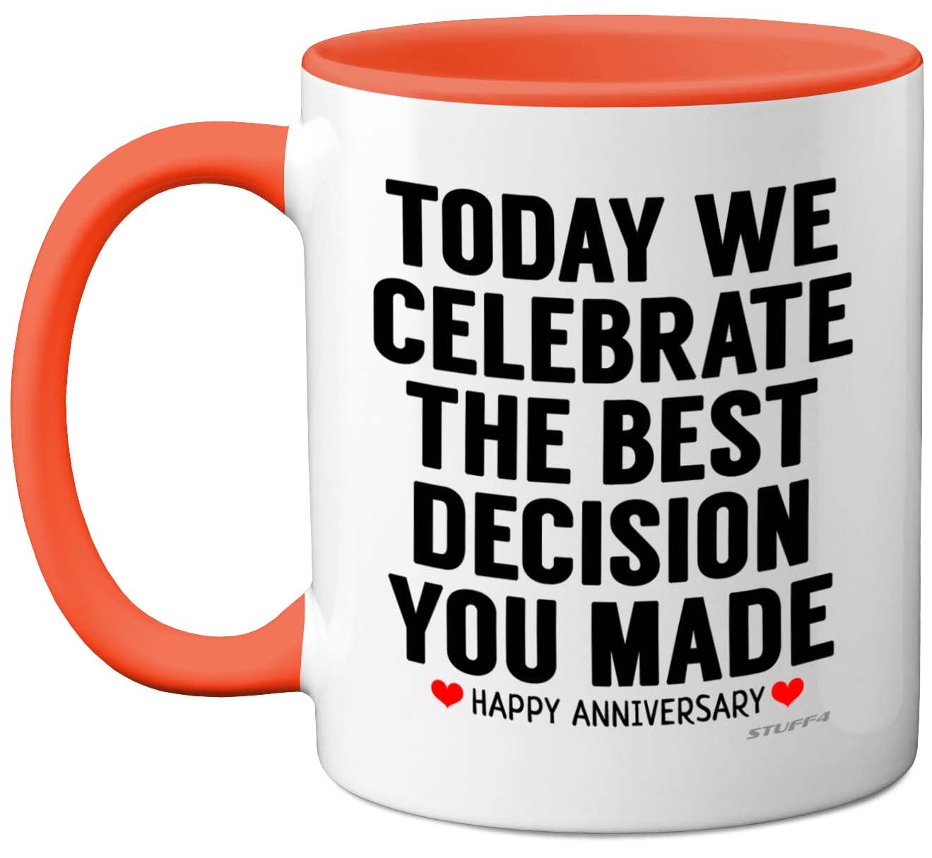 Stuff4 Men's Orange Anniversary Mug For Him Her, Funny Coffee Mug For Wo, Gifts Girlfriend, Presents Boyfriend, Perfect Anniversary Christmas Valentines Birthday, 11Oz Ceramic
