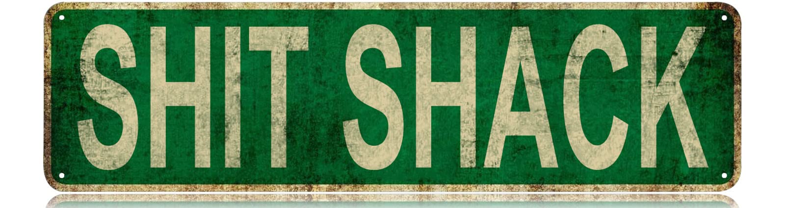 Metal Tin Sign Shit Shack sign Retro Aluminum Metal Sign for Street Home Office Garden Decor 4x16 Inch