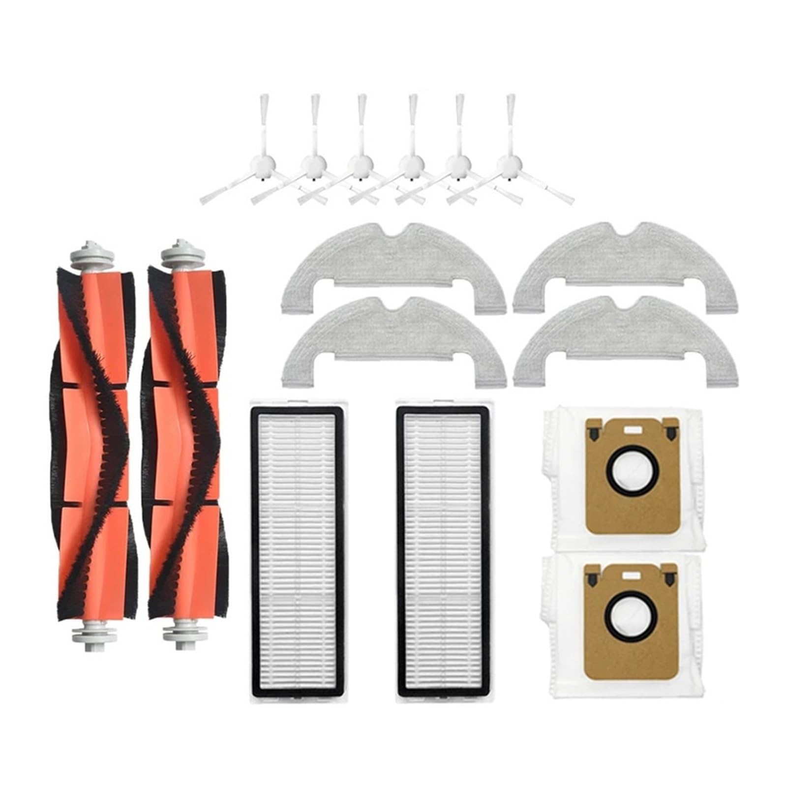 PORRSYDCD Hepa Filter Mop Main Side Brush Dust Bag Accessories，Compatible With Dreame Bot D10 Plus RLS3D Robot Vacuum Cleaner Replacement Parts(16PCS)