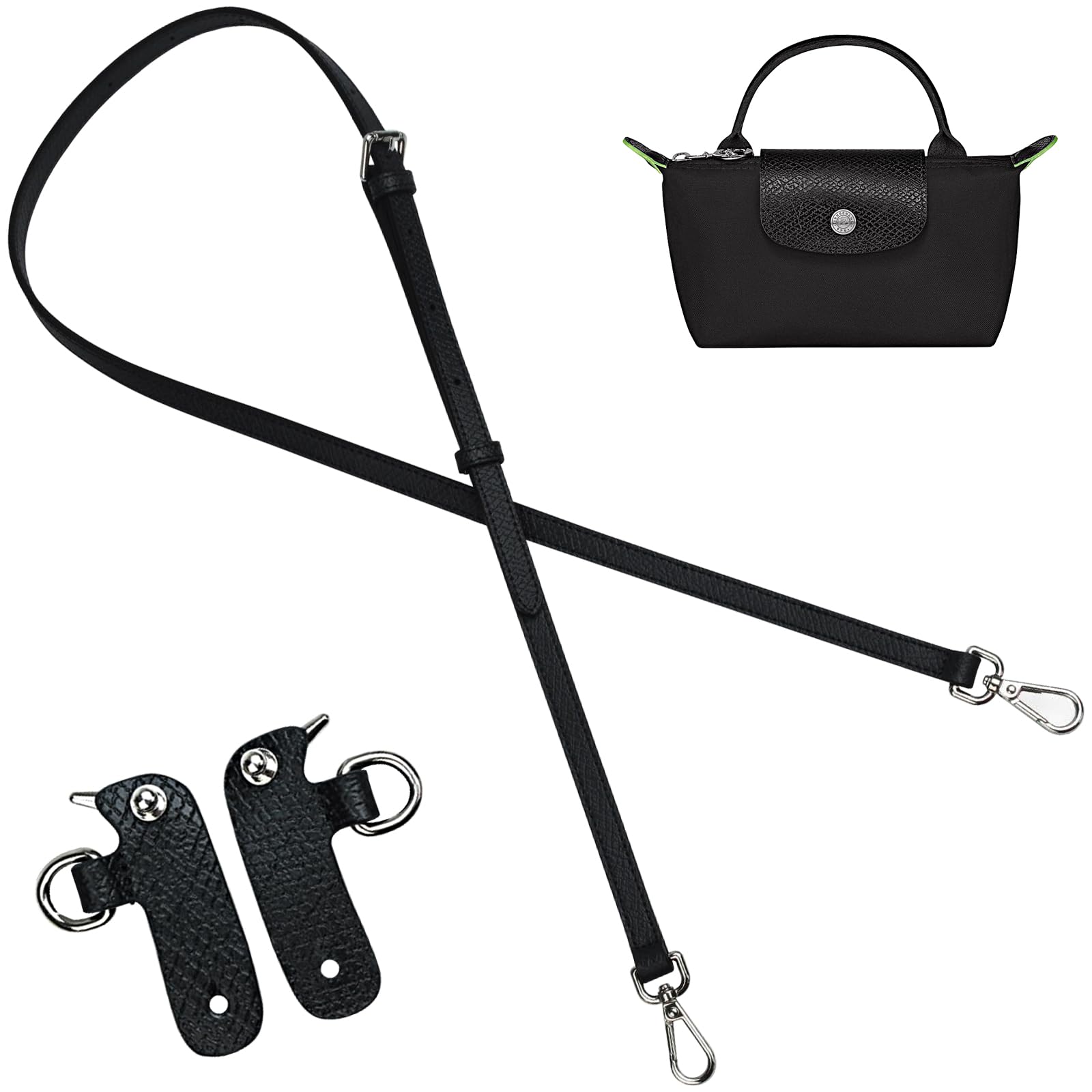 jiesinlov Rindsleder Taschen Riemen Umrüstsatz Ersatz verstellbaren Crossbody Schultergurt für Le Pliage XS Mini Pouch