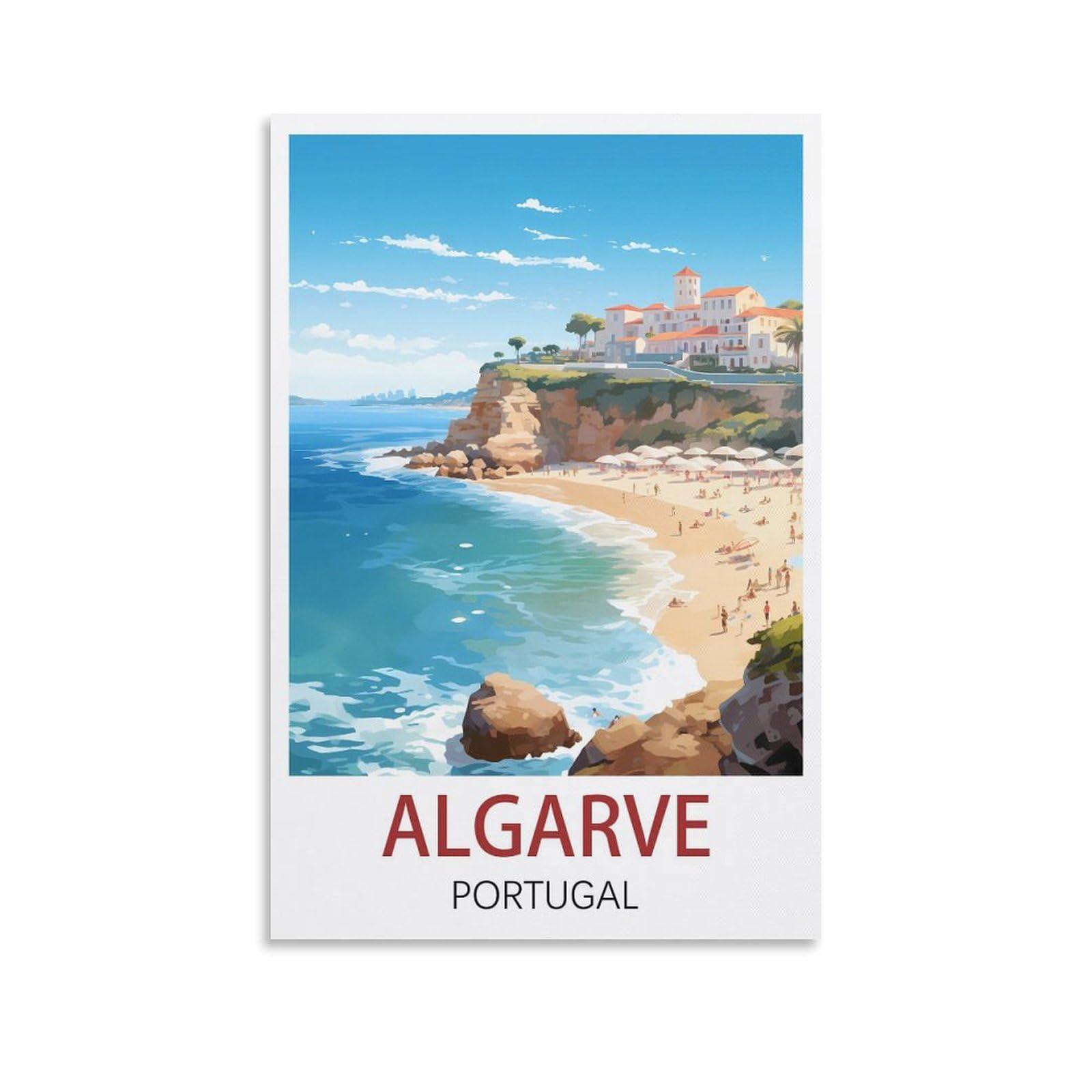 Metal Tin Sign Plaque Poster,Algarve Portugal,Vintage Plaques Poster Plaque Decor Retro Posters Gallery Wall Art Print 20x30cm