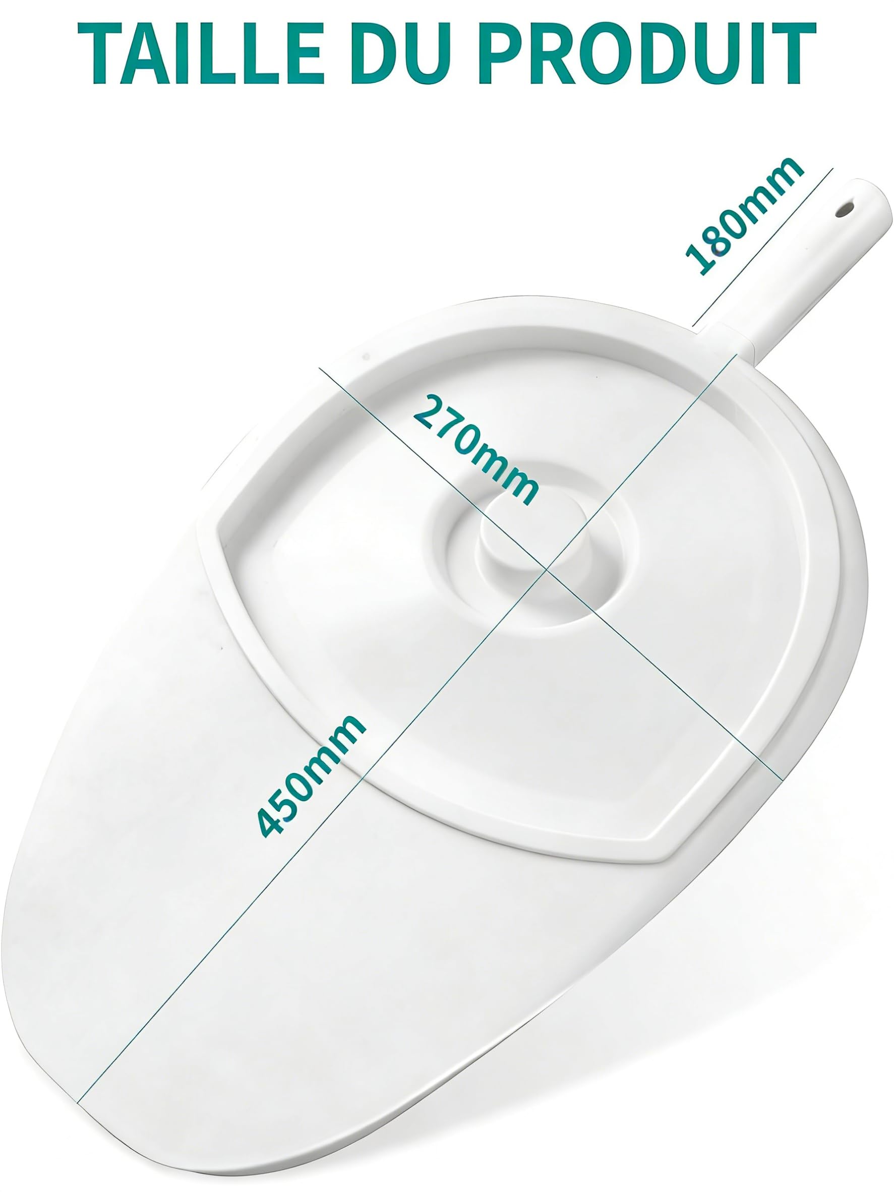 Bassin de lit plastique pour adultes, personnes âgées et hôpitaux - Pot de toilette portable avec couvercle et poignée anti-odeur