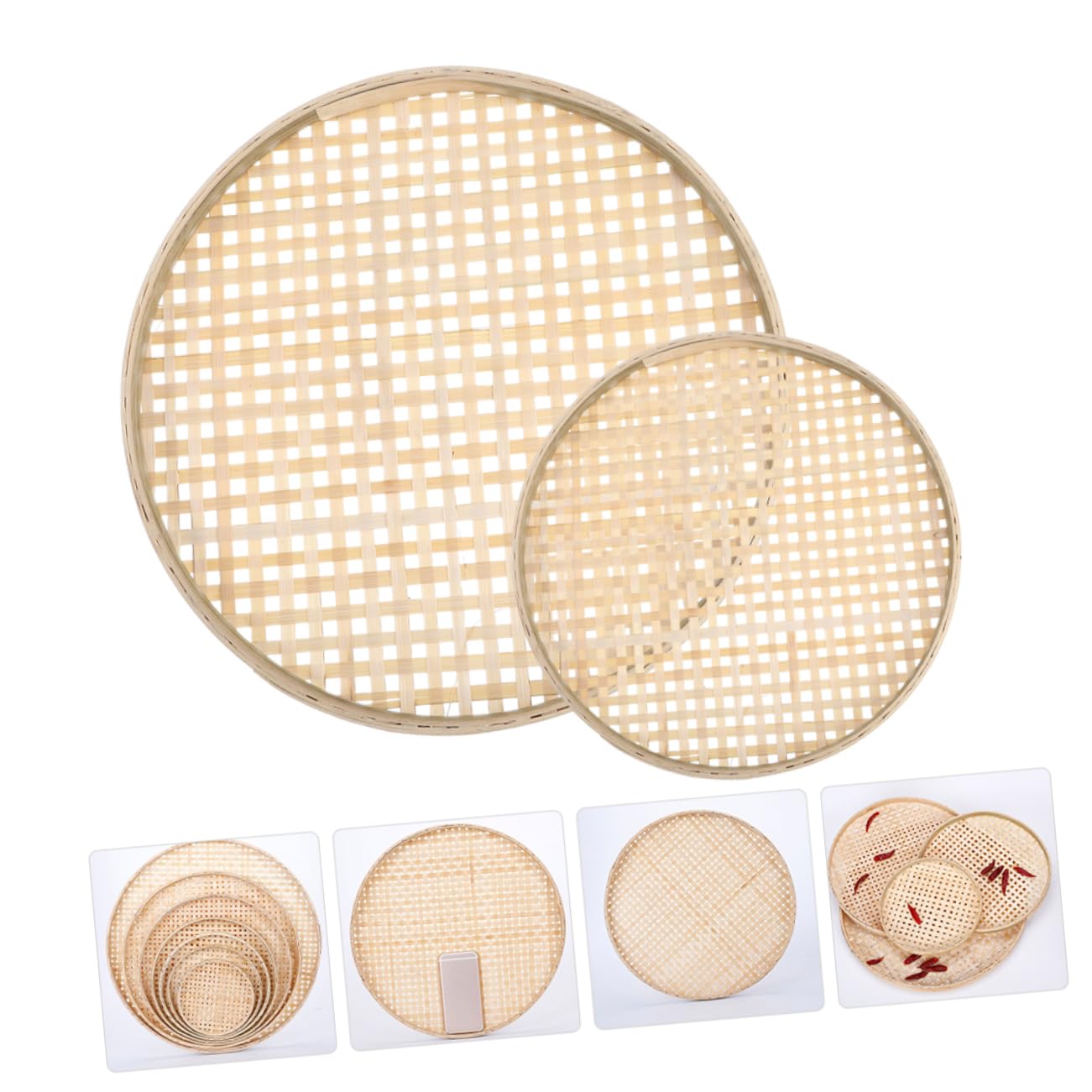 Cabilock 2Pcs Mesh Strainer Multi Function Household Bread Basket Desktop Fruit Tray for Kitchen Study Craftsmanship