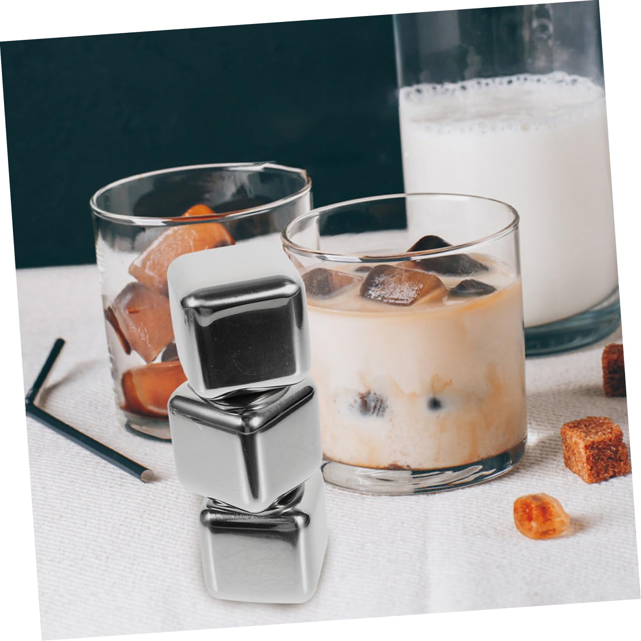 TOPBATHY Lot De 4 Moules Réutilisables En Acier Inoxydable Pour Pierres À Vin Motif Poker Pour Vin Rouge Bière Whisky 15 Pièces X 4