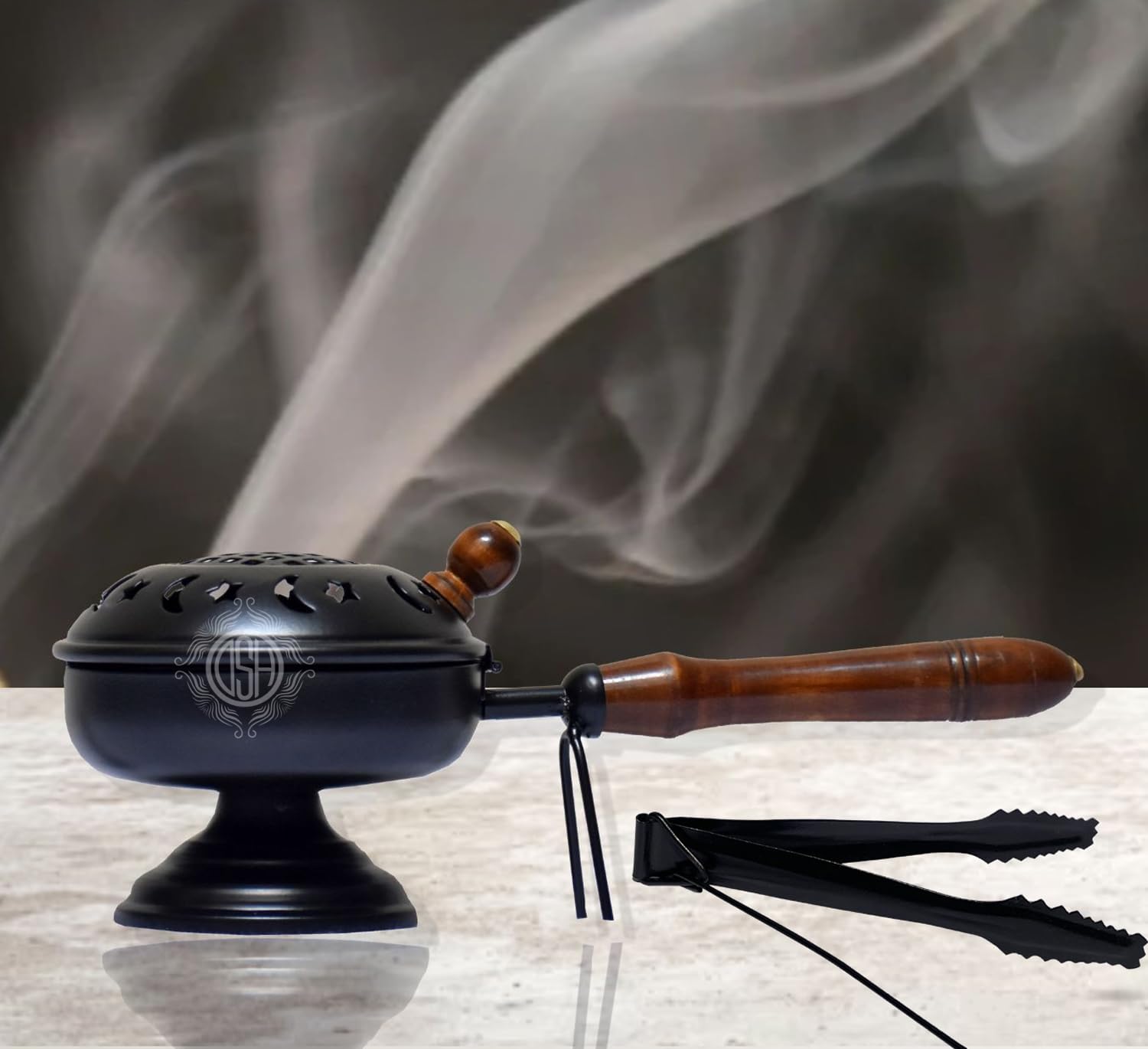 DSH Metal Home Purifying Incense Burner, Sambrani Dhoop, Bakhoor Burner, Loban Burner with Wooden Handle for Home Office Temple Puja. (B0CY9J5LB5) Amazon Price History, Amazon Price Tracker