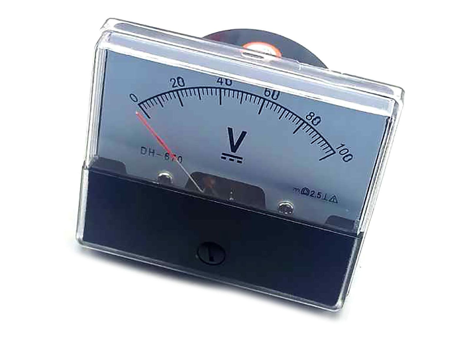 Analog Panel Volt Voltage Meter Voltmeter Gauge DH-670 0-100V DC