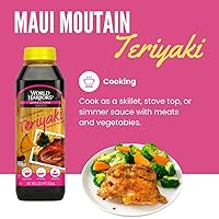 Vista 5 de World Harbors Maui Mountain Teriyaki Sauce & Marinade Perfect for Fish, Chicken, Beef, Pork, Wings, Dumplings, Shrimp, Steak, Stir-Fries, Rice &