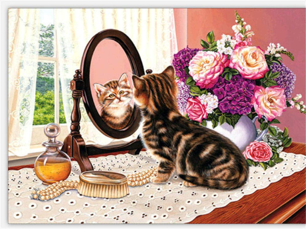Stamped Cross Stitch Kit with Fabric DIY Embroidery Kits for Beginners Children & Adults with 11CT Printed Pattern Animal 40 * 50cm