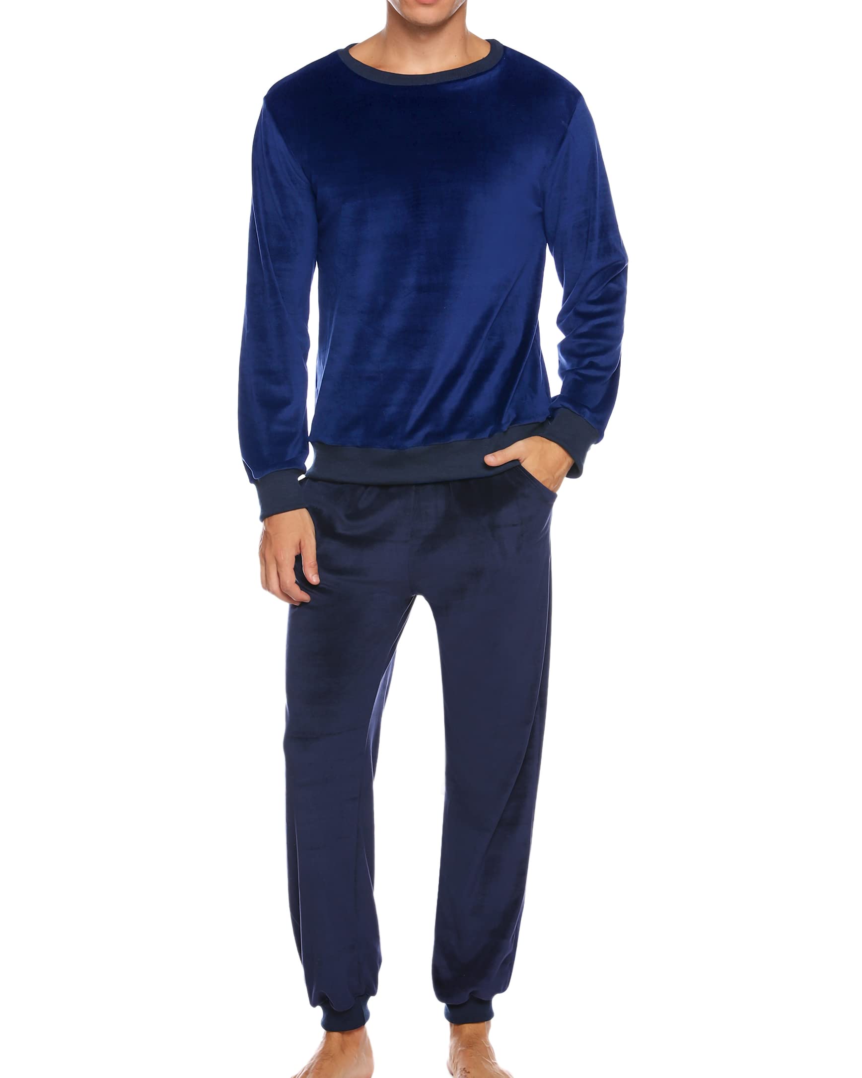 Waylebmen Pyjamas Fleece Lounge Wear Set Velour Pyjama Sets Long