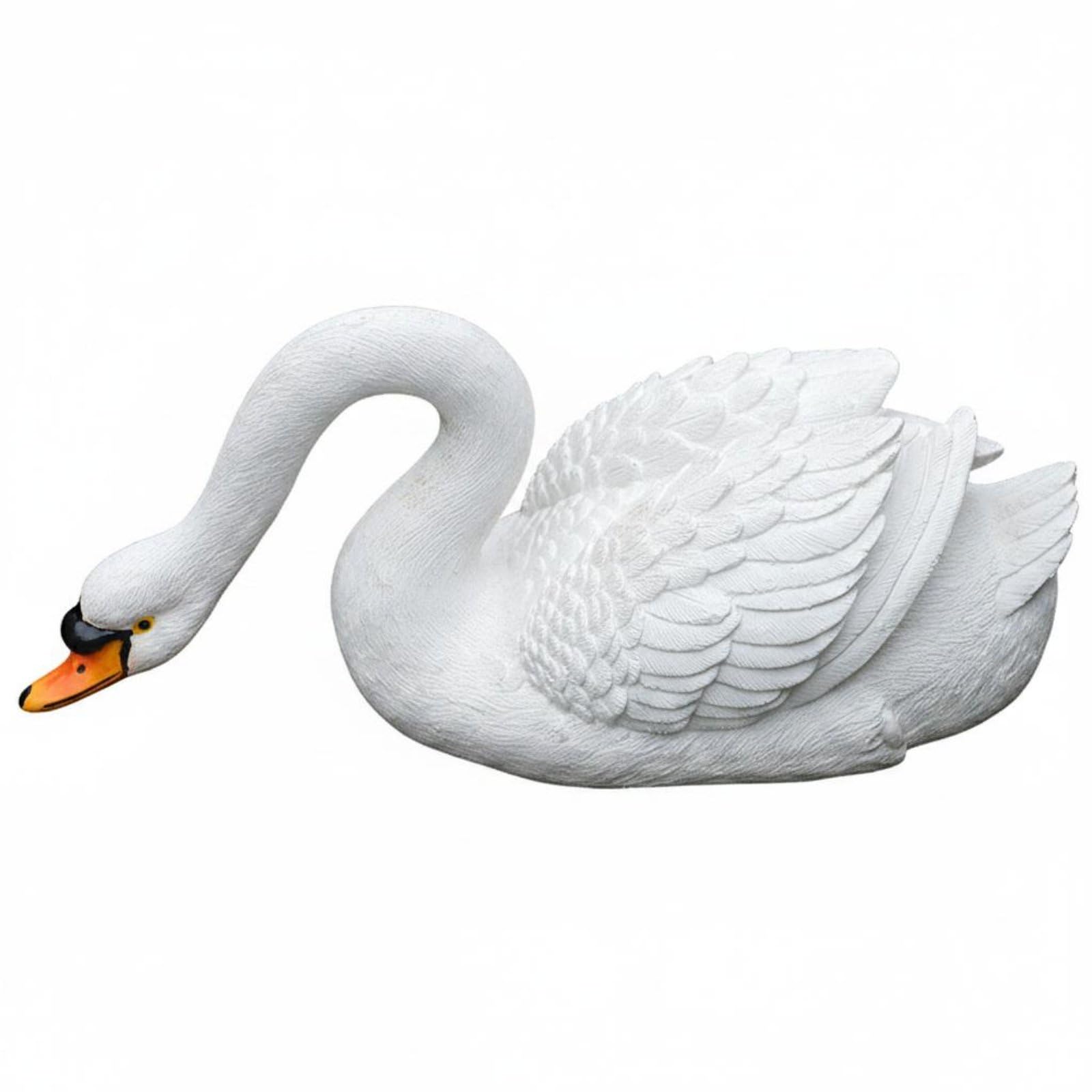 floats on water floating swan statue waterproof realistic swan statue weather resistant lightweight for pool, patio, white, small drinking