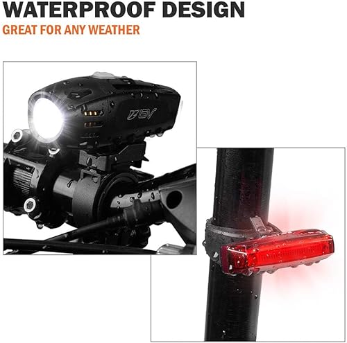 Miniatura 3 de BV Bike Lights, Super Bright with 5 LED Bike Headlight & 3 LED Rear, Bike Lights for Night Riding with Quick-Release, Waterproof Bicycle Light Set,