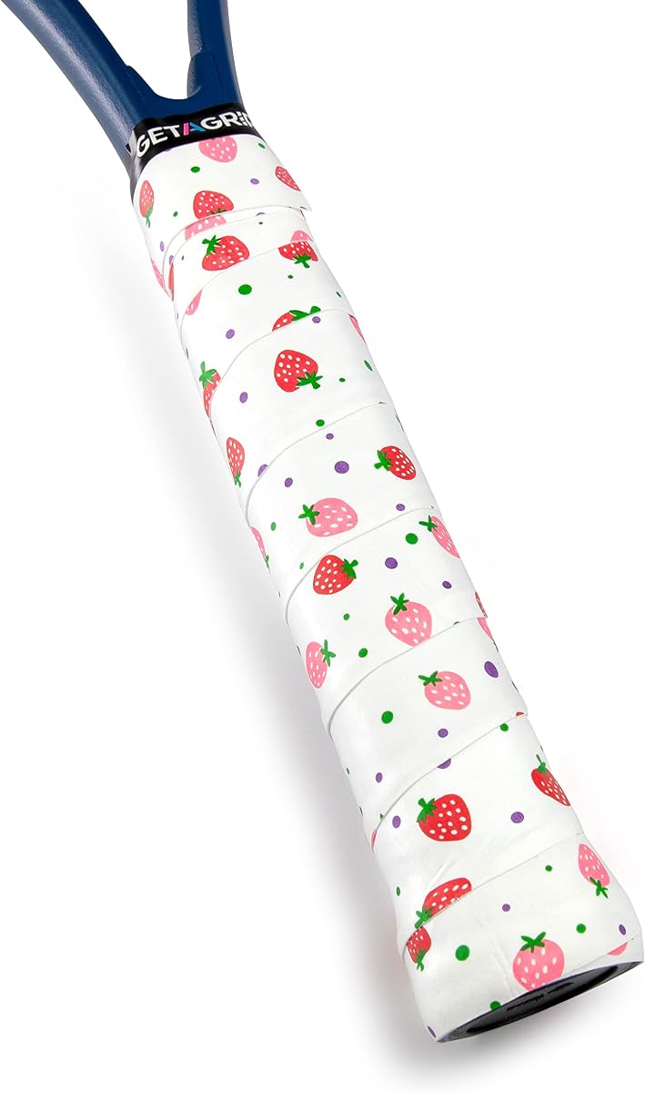 Get A Grip Overgrips de tenis, cinta antideslizante para agarre de raqueta | Overgrips de raqueta antideslizantes y absorbentes del sudor para jugadores de tenis; Sensación de secado rápido con diseños coloridos.