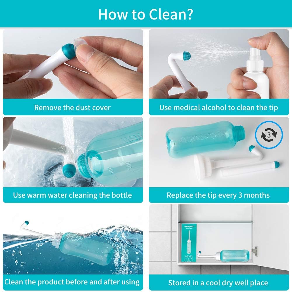 GOANDO 2 Pack Peri Bottle for Postpartum Care Squirt Bottle 500ml Portable Travel Bidet with 4 Nozzles for Different Needs Peri Wash Bottle for Baby Female and Bedridden Patient