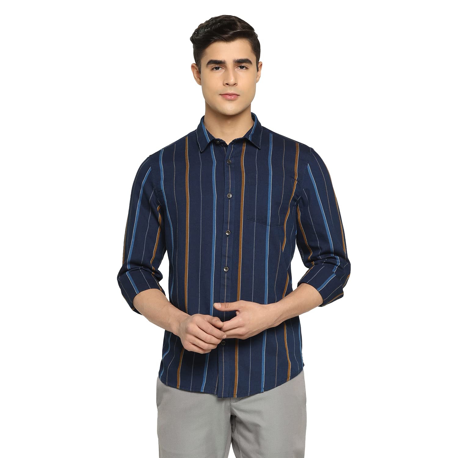 blackberrys Men's Striped Slim Fit Shirt