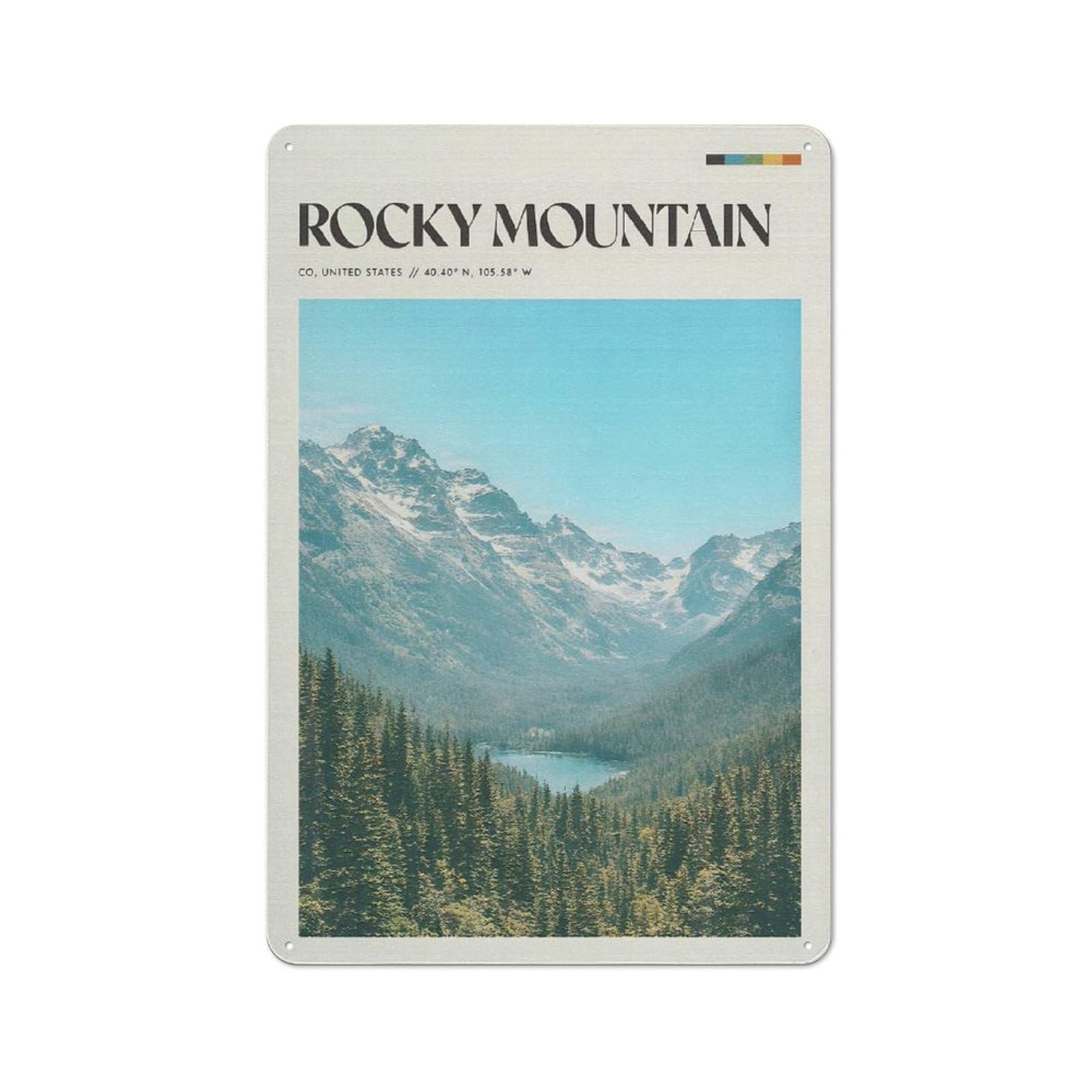 Junmoney Style-13 Smart Rocky Mountain National Park Office Metal Sign 30X20cm, Creative Space Decor For Home Office, Reading Corner Or Bedroom