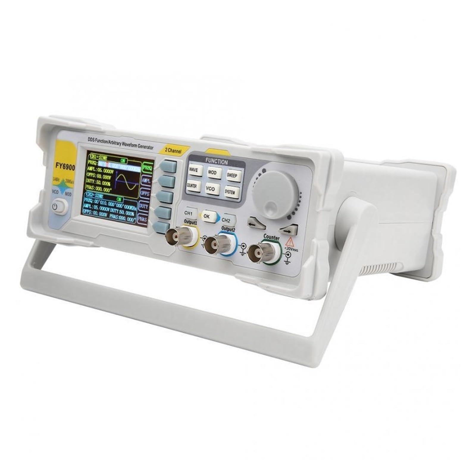 FY6900 20MHz Función De Generador De Señal Digital Medidor De Forma De Onda Arbitraria Pantalla TFT Fuente De Conteo De Frecuencia De Doble Canal AM FM