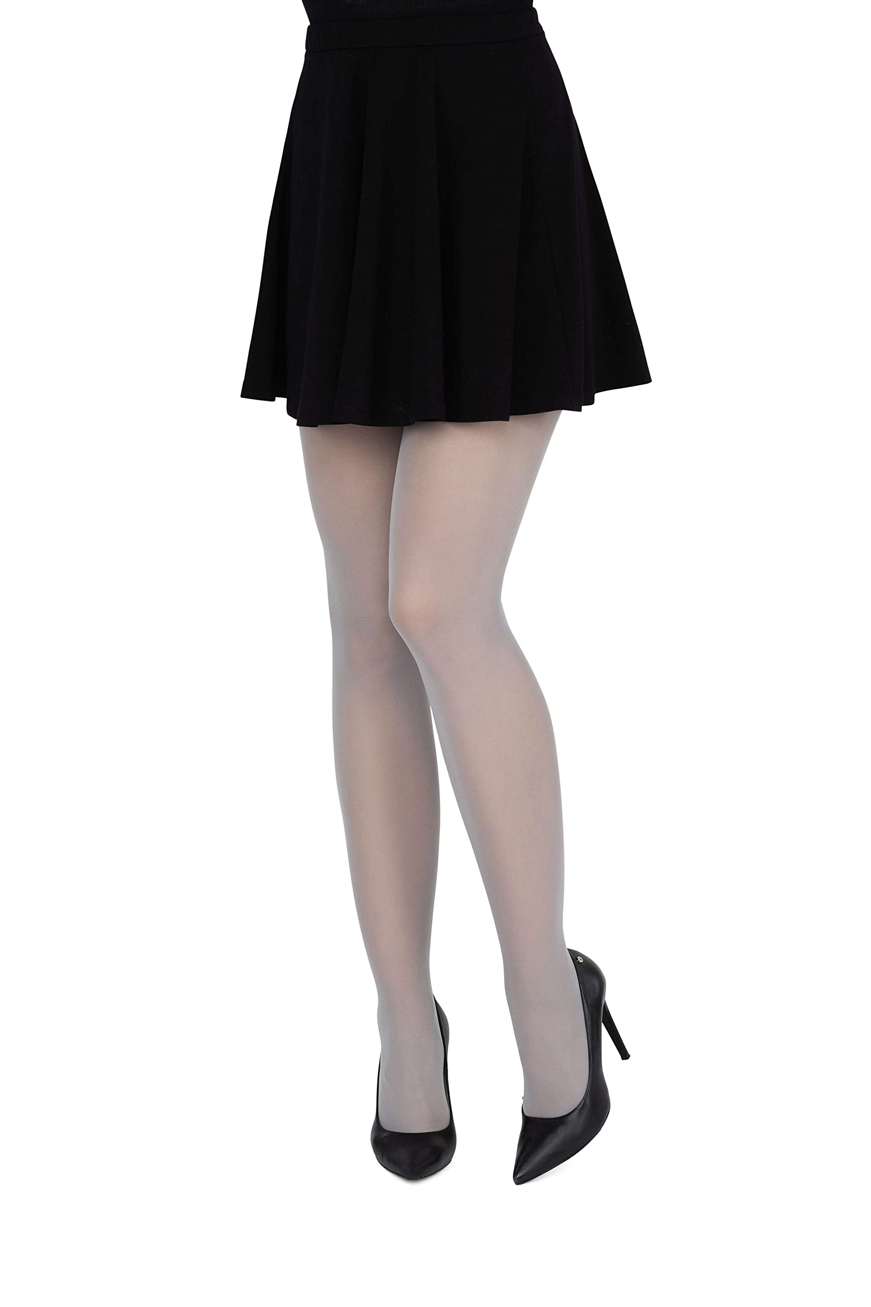 Lores Women's Grigio Concorde 60 Denier Soft Opaque ’S Tights - Italian-Made Classic Matte Pantyhose In Durable Microfiber Full Stockings, Xl