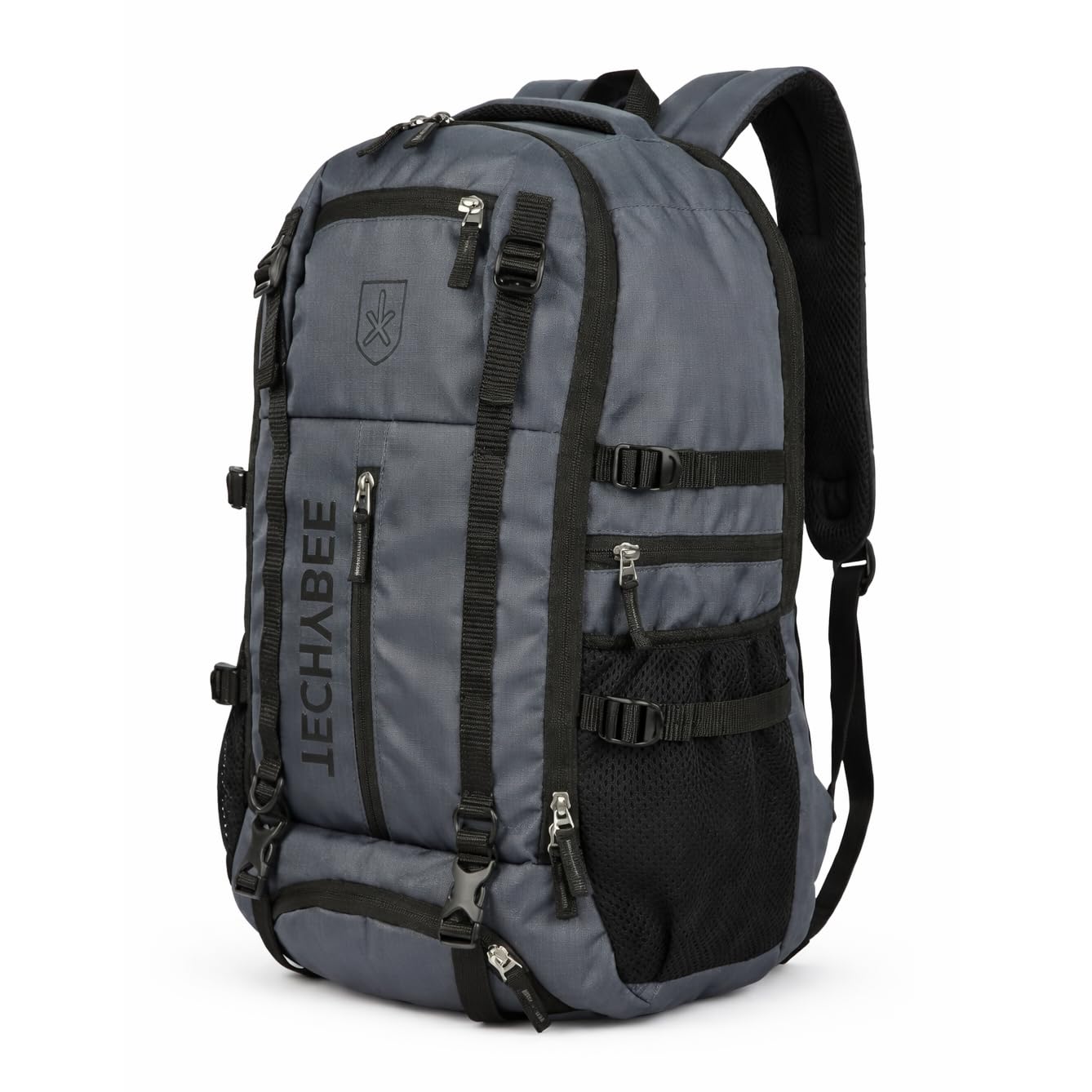 Large 50L Laptop Backpack with Shoe Compartment, Rain Cover, Waterproof Travel Rucksack for Men & Women, Grey-image-39