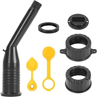 Kerykwan Universal Gas Can Spout Replacement Kit, Gas Can Nozzles Kit Includes Collar Caps, Vent Caps, Rubber Gasket, Spout Cover, 1 Kit Black
