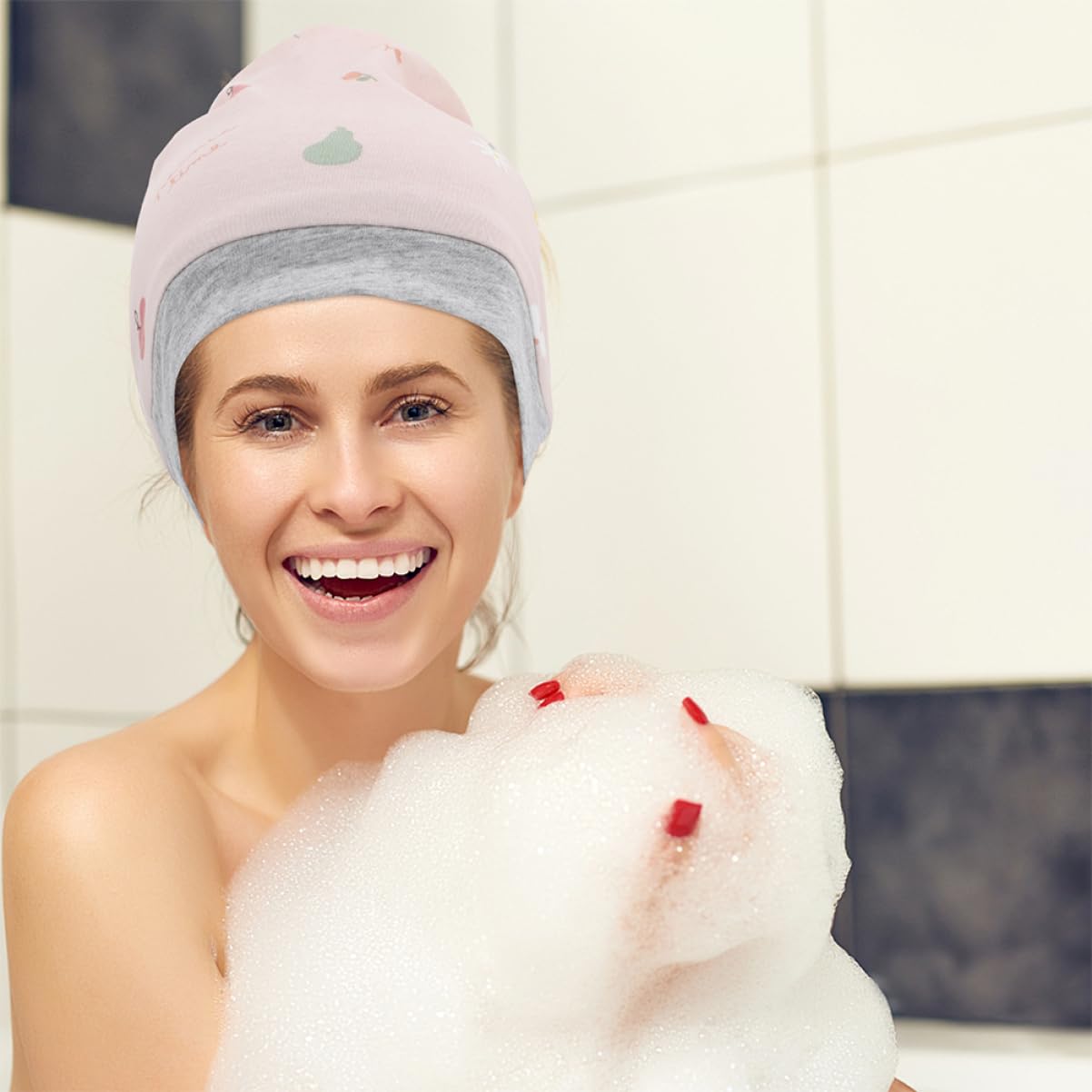 Beavorty Chapeau de Nuit pour Femme de Chapeau de Confinement Pratique Été Rose avec Turban pour Postpartum Printemps