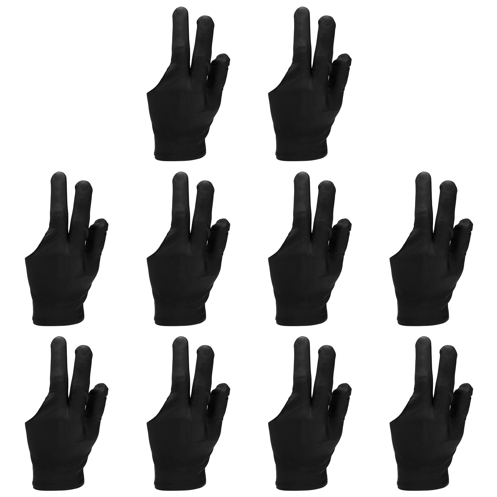 YELARXI Three Fingers Pool Gloves, Billiards Left Hand Cue Sport Gloves 2 Pcs & Black-Fitting for Women Men Billiard Shooter Carom Pool Snooker Cue Sports Accessories — image 1