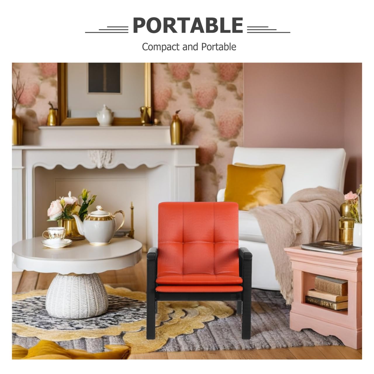 Zerodeko Miniaturowy fotel, pojedyncza sofa, fotel 1:12, miniaturowe meble, akcesoria, meble, dekoracja, urodziny, wesele, przyjęcie