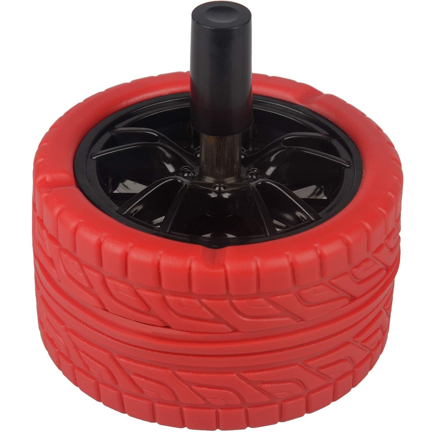 Smokeless Ash Tray Sets For Weed, Outdoor Ashtrays For Cigarettes With Rotating Lid, Push-Tire Type Windproof Rotating Smokeless Ashtray With Cover Round(Red)