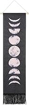Wall Hanging Tapestry Moon Phase Changing Tapestry - Nine Phases of The Full Growth Cycle of The Moon Household Tapestry Moon Phases Wall Art, Room Decoration(Black)