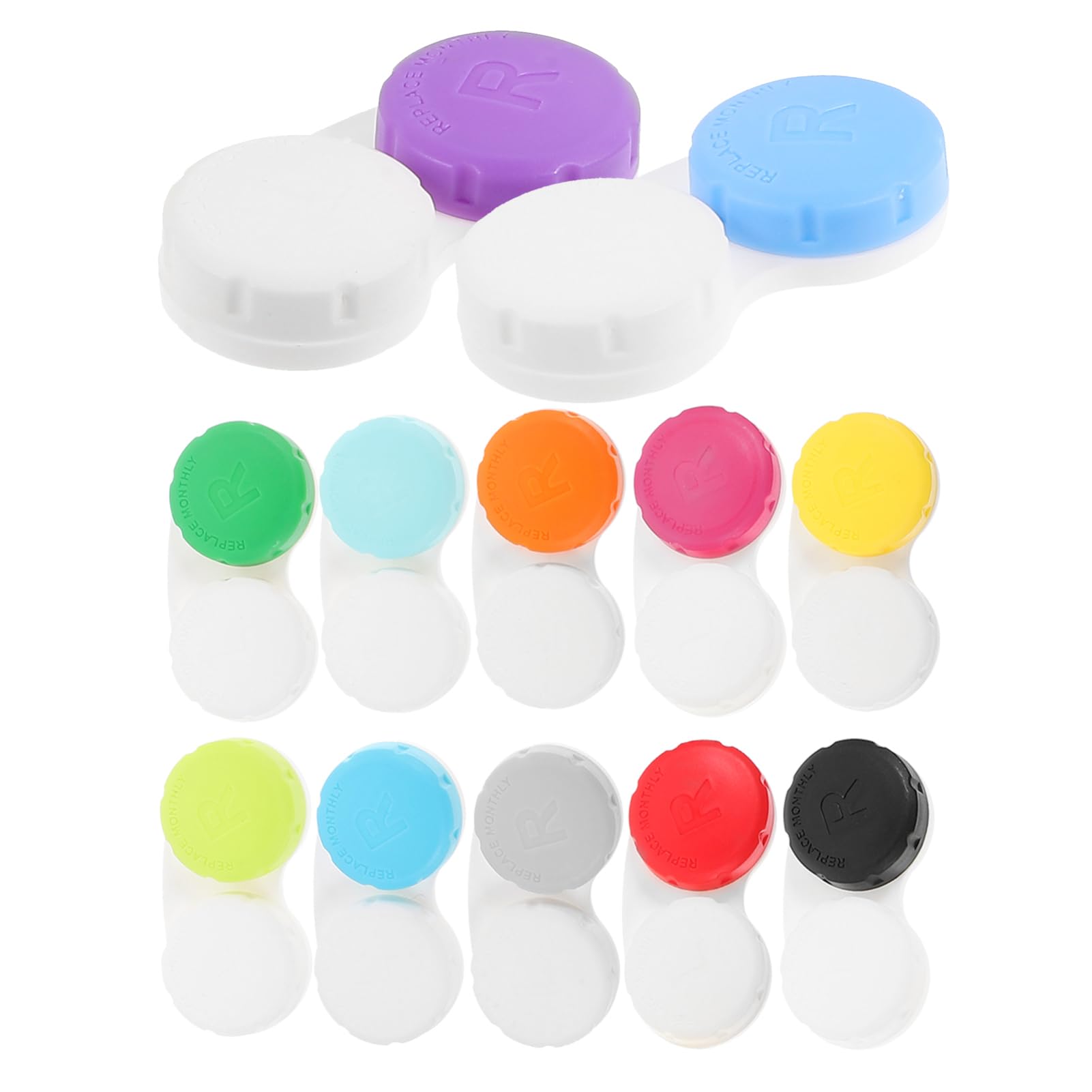 5 Set Custodia Per Lenti A Contatto Occhio Caso Chiaro Contenitore Per Lenti Cosmetiche Porta Lenti Tascabile Porta Lenti A Contatto Da Donna Plastica 12 Pezzi*5