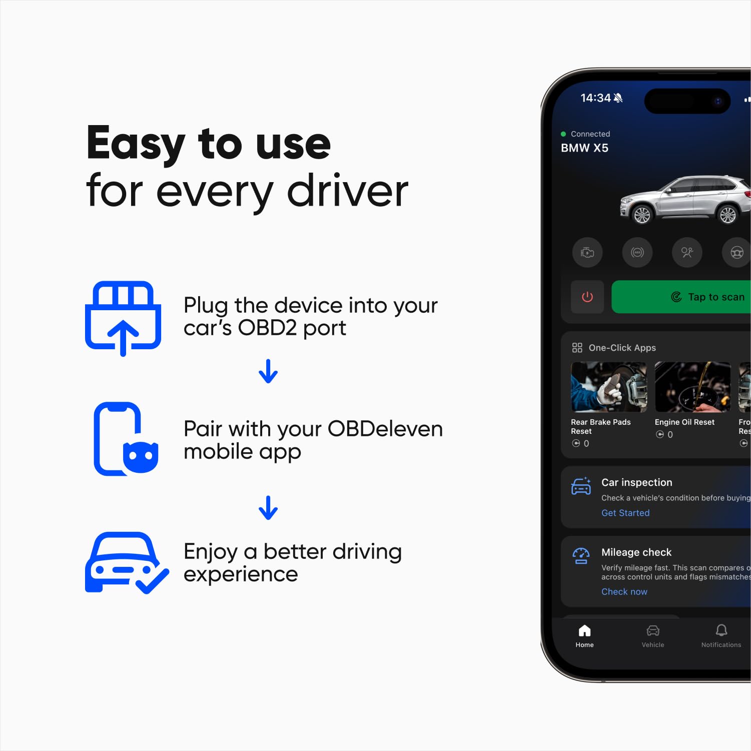 OBDeleven 3 Pro OBD2 Herramienta de escaneo y codificación diagnóstica por Bluetooth, Profesional, Android y iOS (OBDeleven 3 Pro)