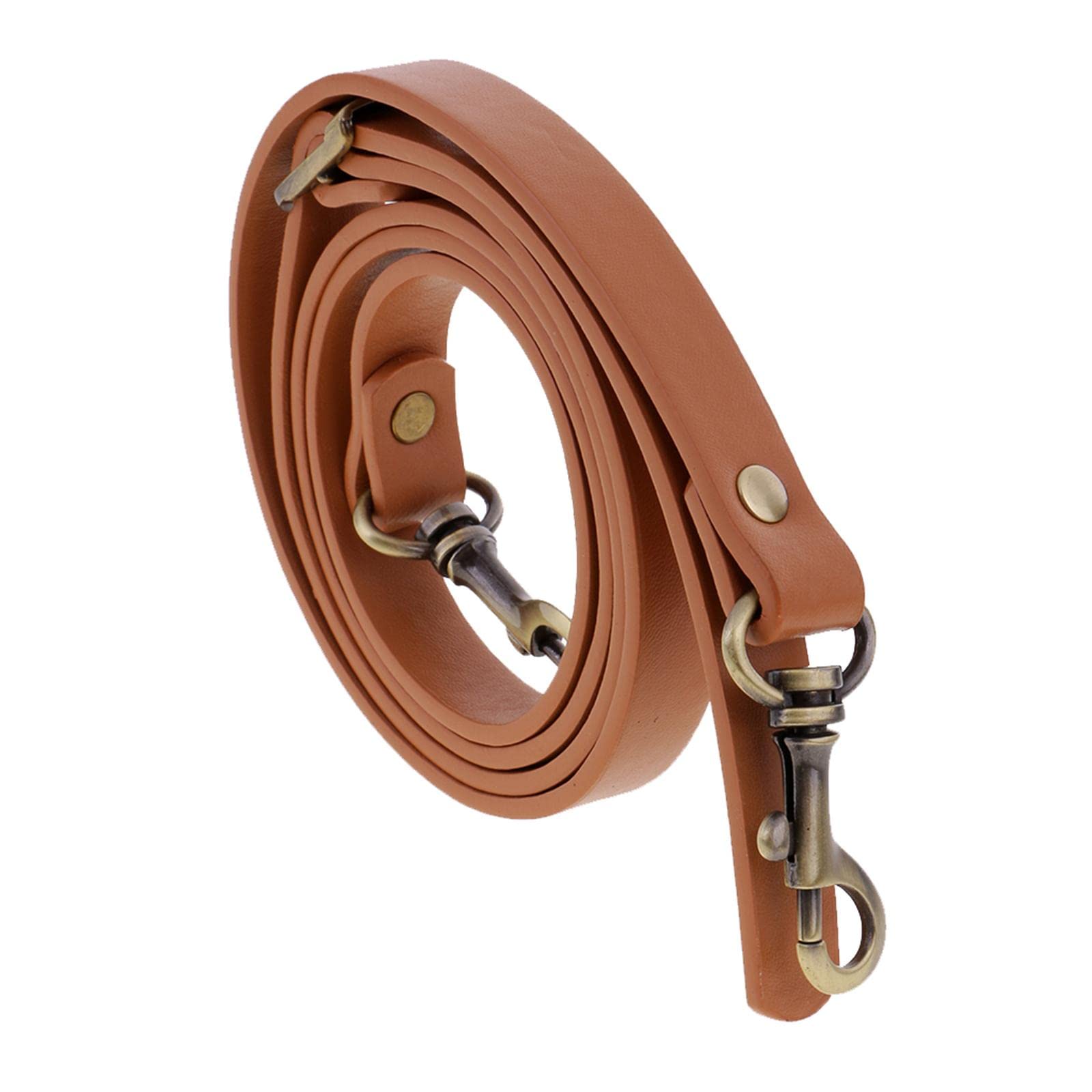 PU Leather Crossbody Bag Shoulder Bag Strap Replacement 145cm Black+Silver Brown+Bronze buckle-image-18