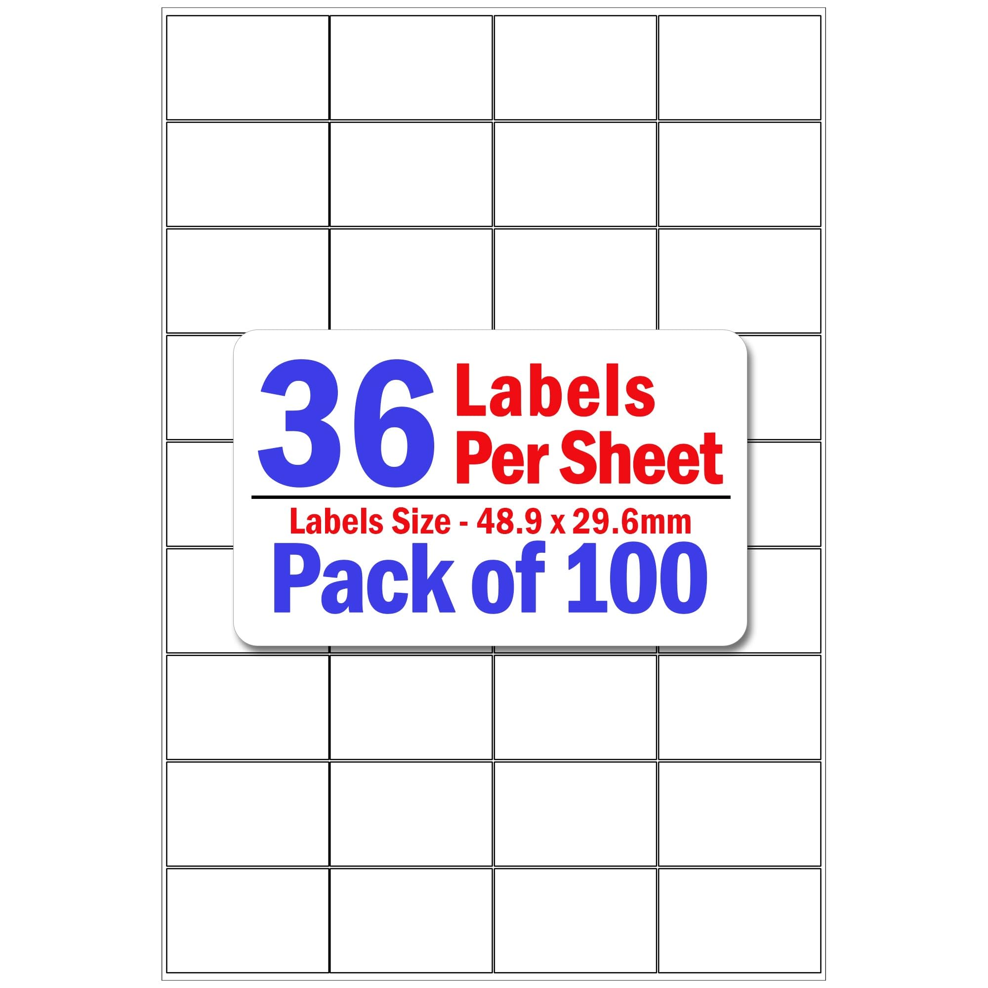 YUNJU 36 Address Labels Per A4 Sheet, 100 Sheets 3600 Addresss Label, Self Adhesive Mailing Printer Shipping Label for Inkjet and Laser Printers, Printable Sticky Sheet Sticker