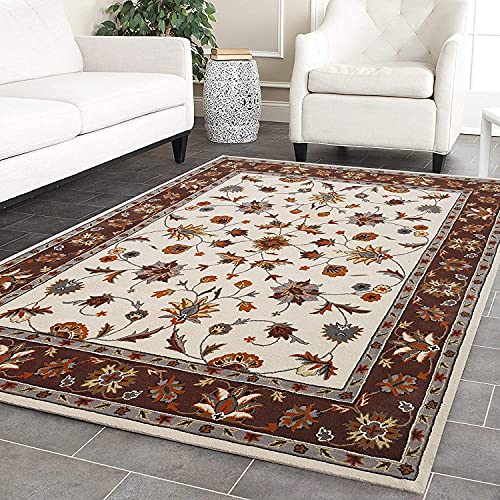 Image of Mordern Design Handmade Tufted Carpet Pure Woollen Export Quality Carpet for Living Room, Bedroom Hall [ Size 14 x 14 Square, Color Multi R5 ]