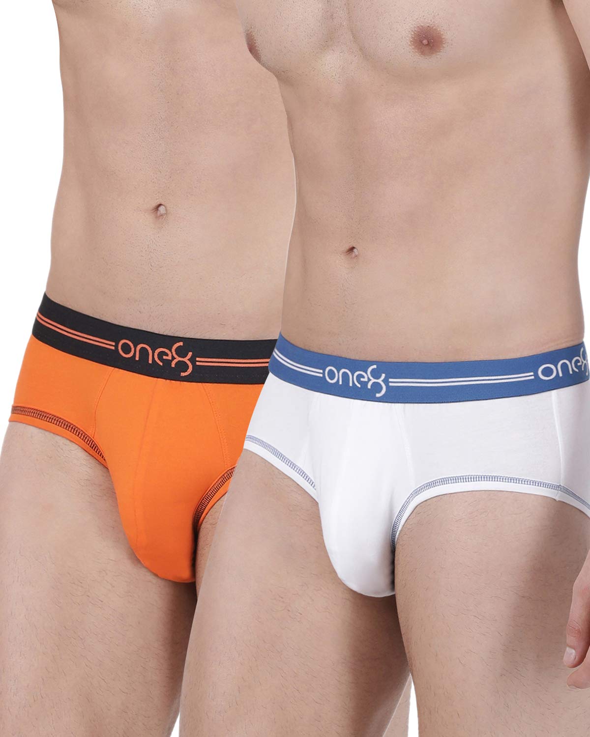 one8 by Virat Kohli Men's Cotton Brief (Pack of 2) (203D-WHITE/ORANGE_White/Orange_Small_White/Orange_S)-picture-29