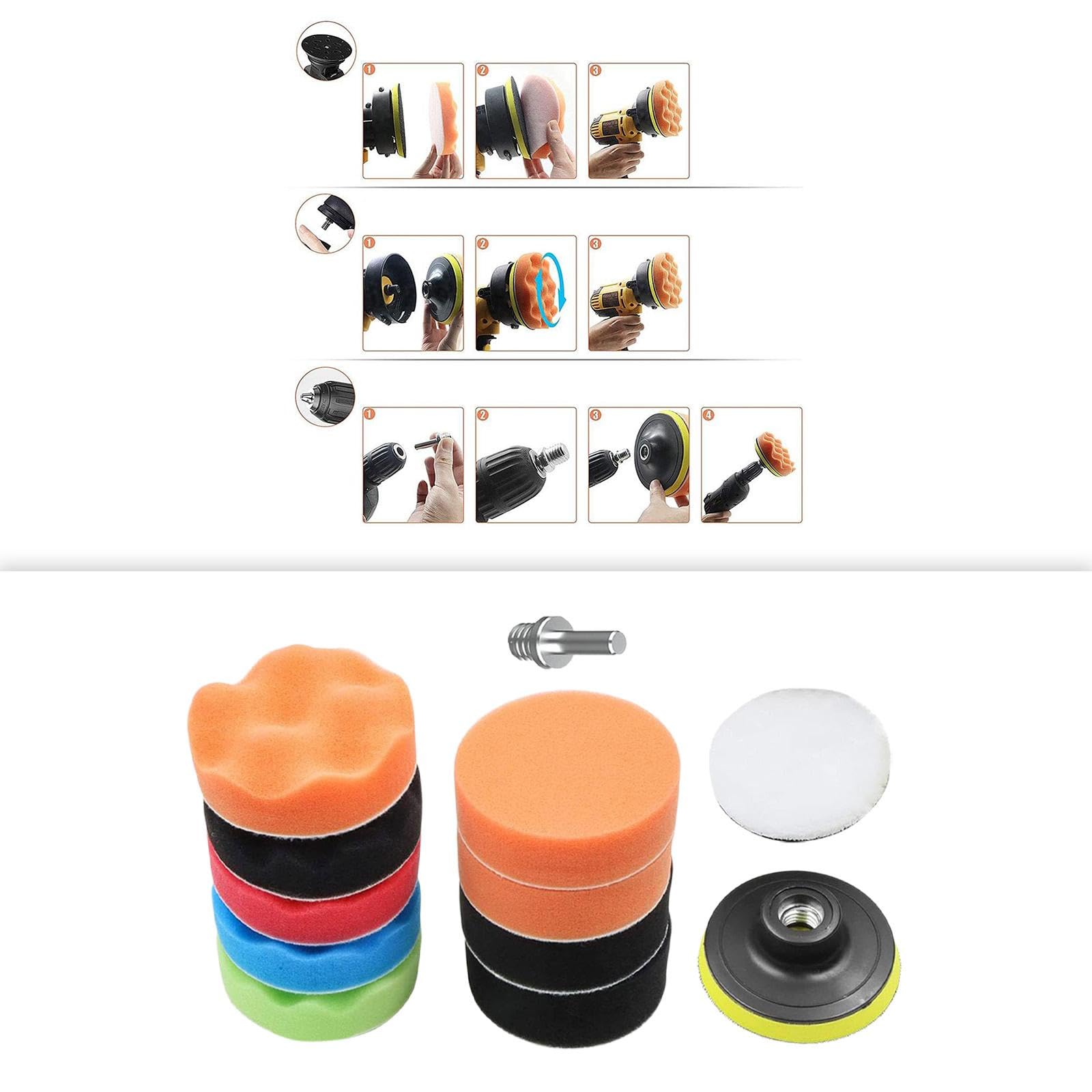 2er-Set mit 12 Polierpads, Autopolierer für die Autopflege, 6 Zoll, 6 Zoll (2er-Set (6 Zoll))
