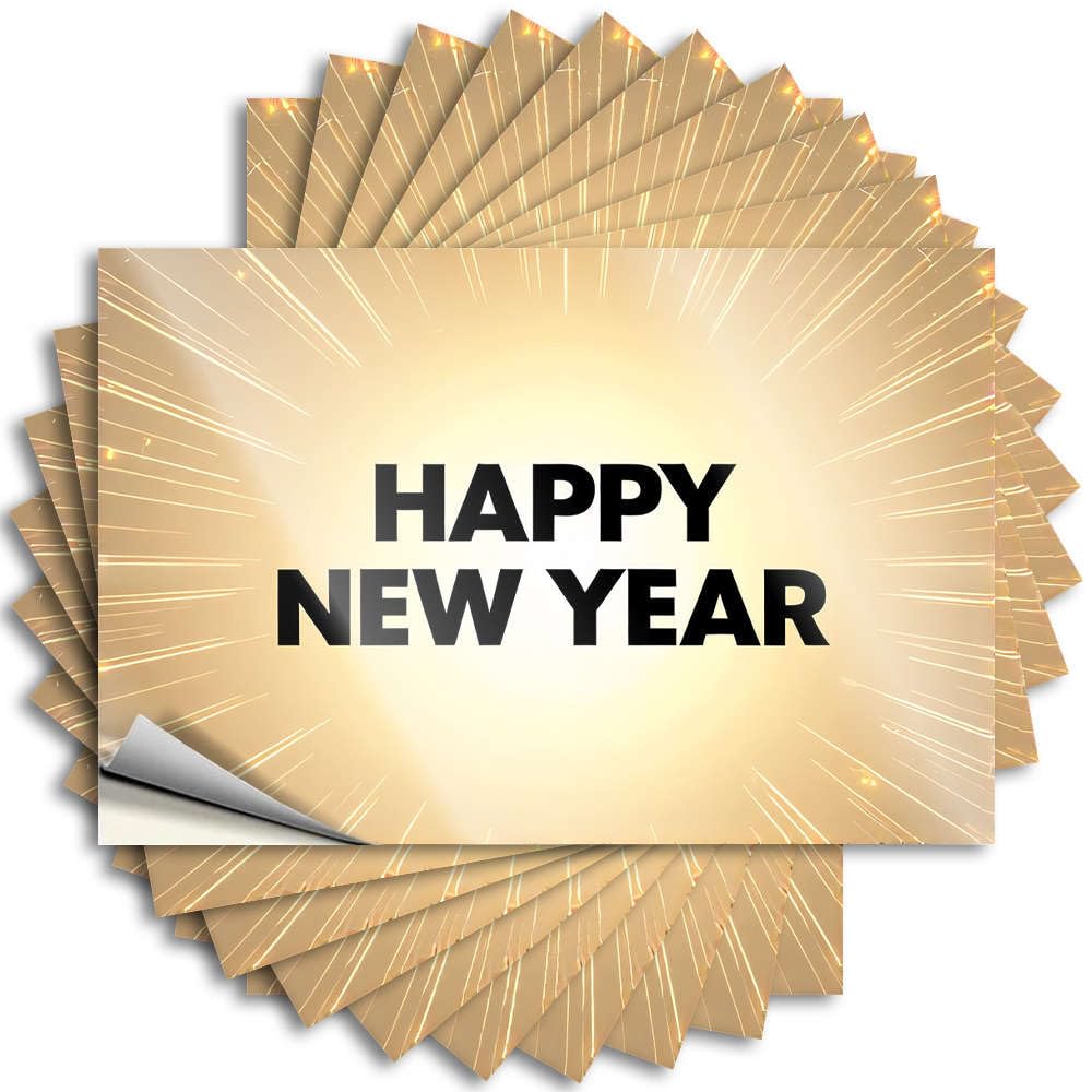 Western Saying Durable Tumbler | Happy New Year! Wishing You All The Best Book Self Adhesive Sticker for Beer DIY(8X12CM)