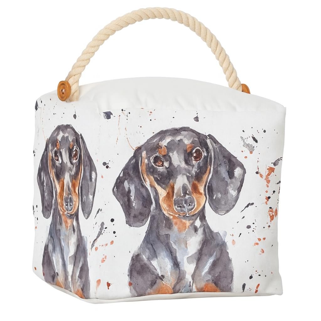 Tamersgifts Dachshund Cube Doorstop Assorted Doorstop Door Stop Stopper Filled Heavy Doorstop Faux Leather Novelty Wedge (Dachshund Cube Doorstop)
