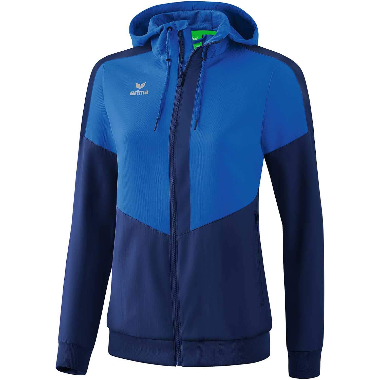 Erima Squad Track Top Jacket with Hood - New Royal/New Navy, 40