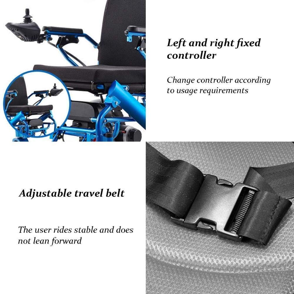 Sedia a rotelle Pieghevole Portatile, Sedia a rotelle per disabili Seniors per Auto Sedia a rotelle elettrica Sedia a rotelle Pieghevole in Alluminio Leggera, Blu