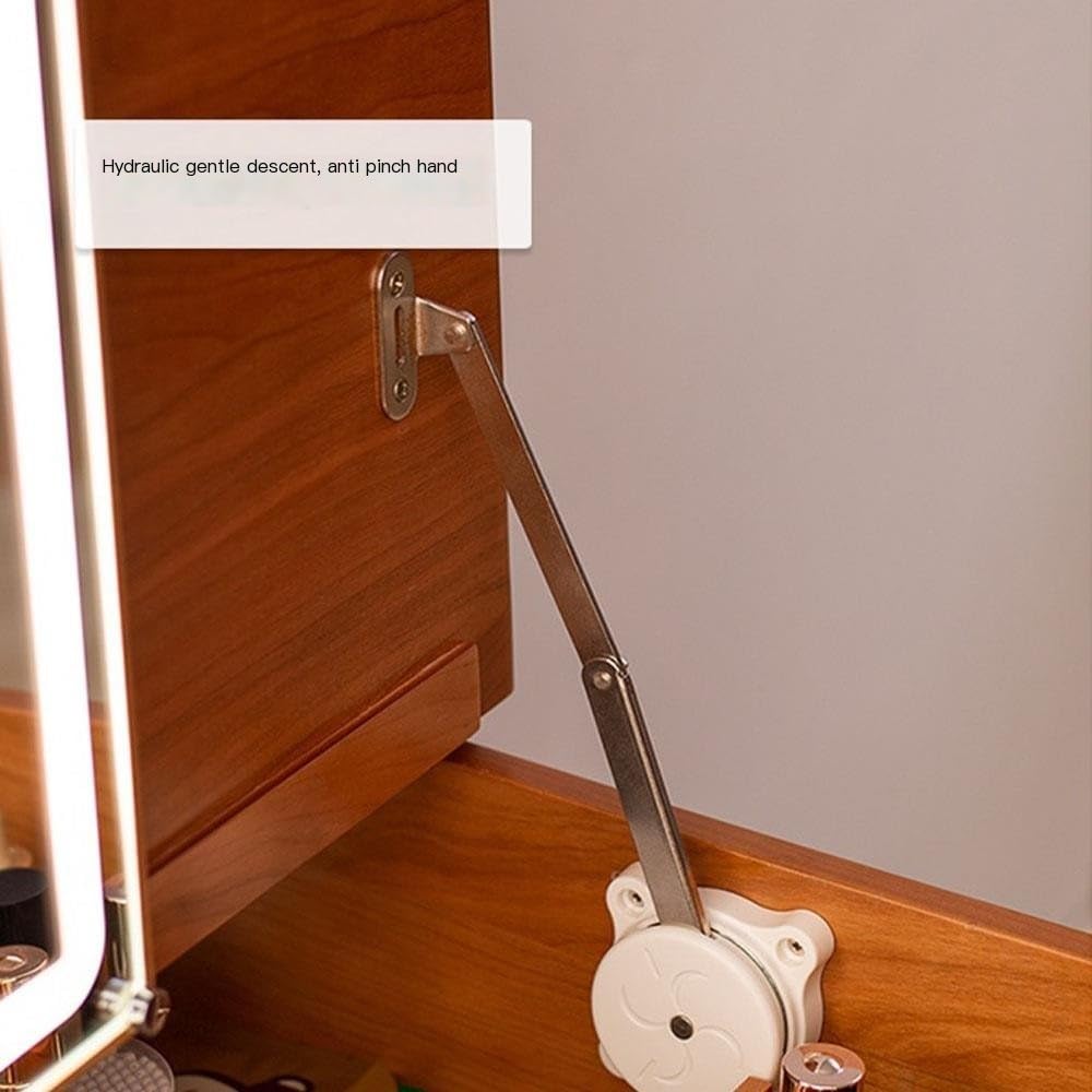 Set Tavolo e sedie Vanity Desk con Specchio Ribaltabile e toletta Mobile luci Tavolo da Trucco