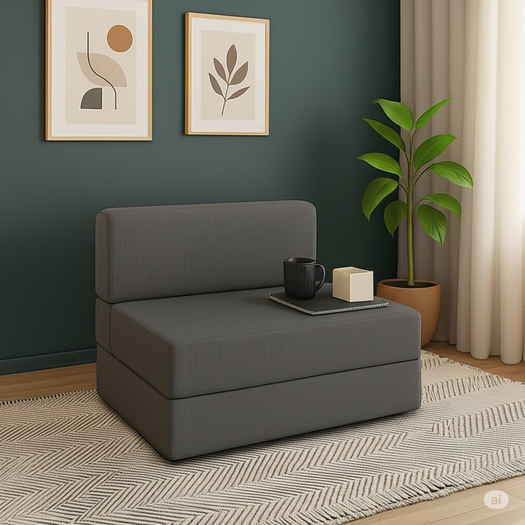PUM PUM 2-Seater Sofa Bed – 36-Inch Wide, Lightweight & Foldable, Ideal for Home, Office or Guest Room,Grey-image-34