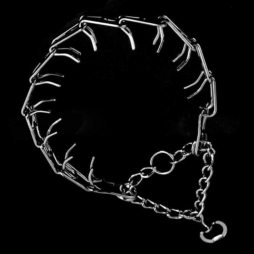 Kuntrona Metal Pinch Dog Training Chain Collar Prong Pet Choke Collars White 45cm