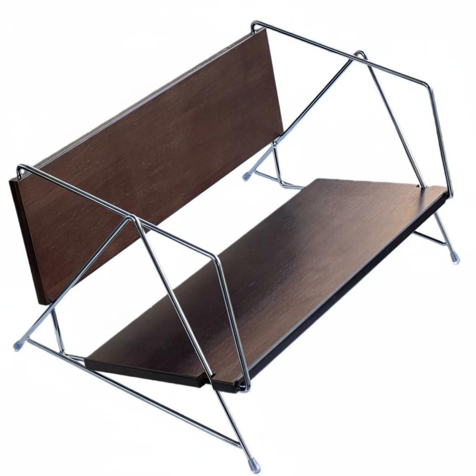 Glass Stand Iron Frame Desktop Display Rack Modern Minimalist Metal Book Holder for Desk, Office, Study Room, Rubberwood | Racks Home Organization Household Supplies & Cleaning-image-15