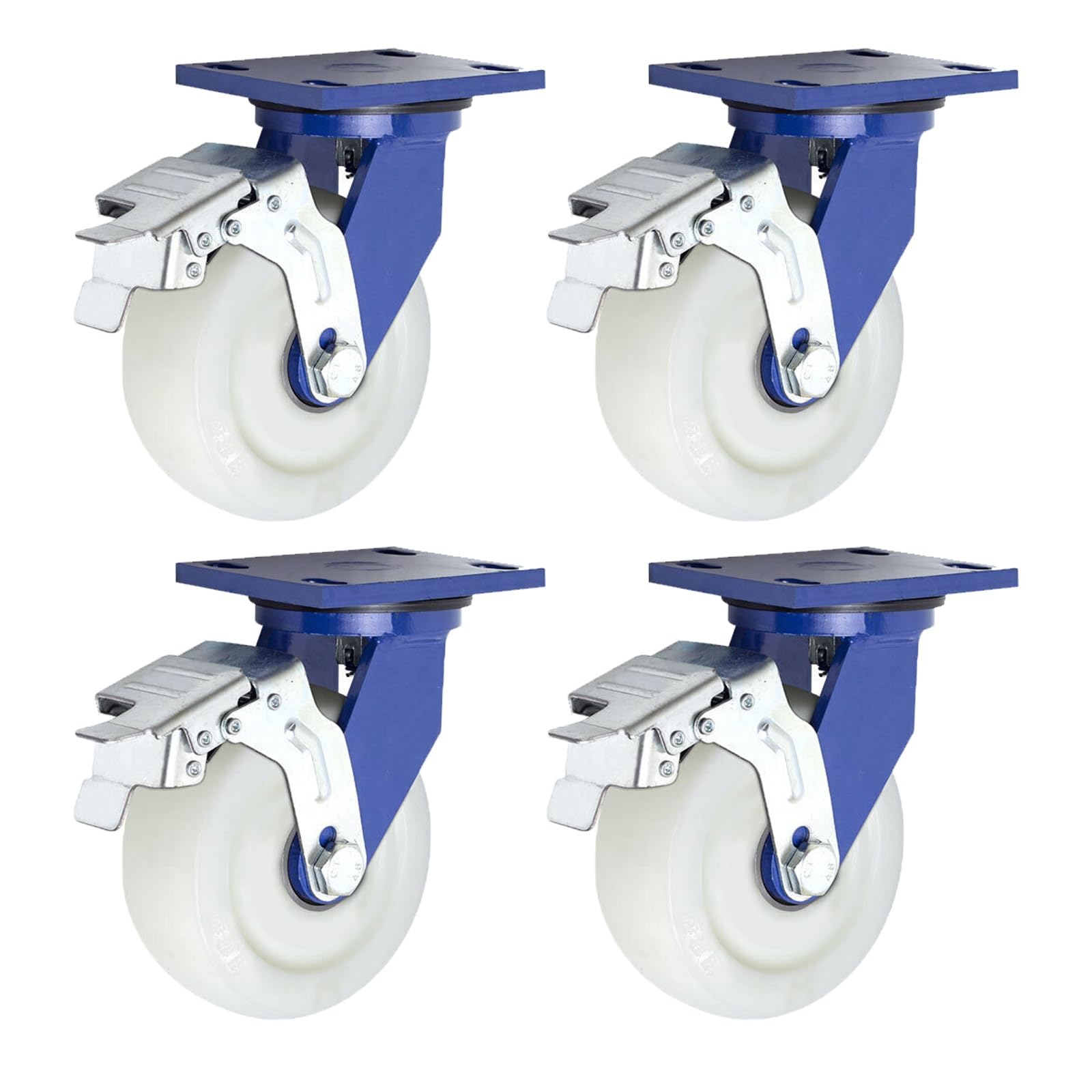 Roulettes pivotantes industrielles avec frein lot de 4 roues résistantes pour pieds de meubles